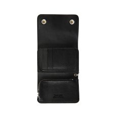 画像4: CALEE/SILVER STAR CONCHO FLAP LEATHER HALF WALLET（BLACK）［レザーハーフウォレット-25春夏］ (4)
