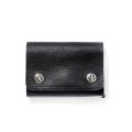 CALEE/SILVER STAR CONCHO FLAP LEATHER HALF WALLET（BLACK）［レザーハーフウォレット-25春夏］