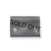 CALEE/SILVER STAR CONCHO FLAP LEATHER HALF WALLET（BLACK）［レザーハーフウォレット-24秋冬］