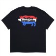 画像1: PORKCHOP/THREE TONE ROUNDED TEE（BLACK）［プリントT-23春夏］ (1)