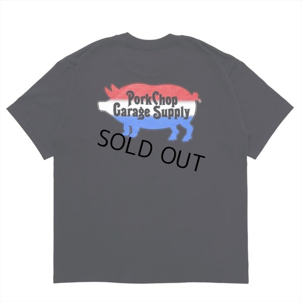 画像1: PORKCHOP/THREE TONE ROUNDED TEE（BLACK）［プリントT-23春夏］
