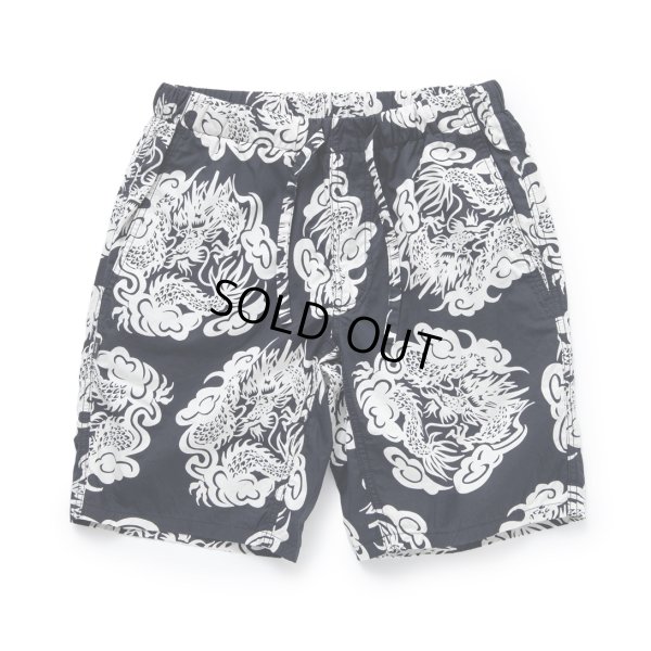 画像1: 【40%OFF】RATS/ZIP COTTON SHORTS PRINT（BLACK）［ジップコットンショーツ-23春夏］