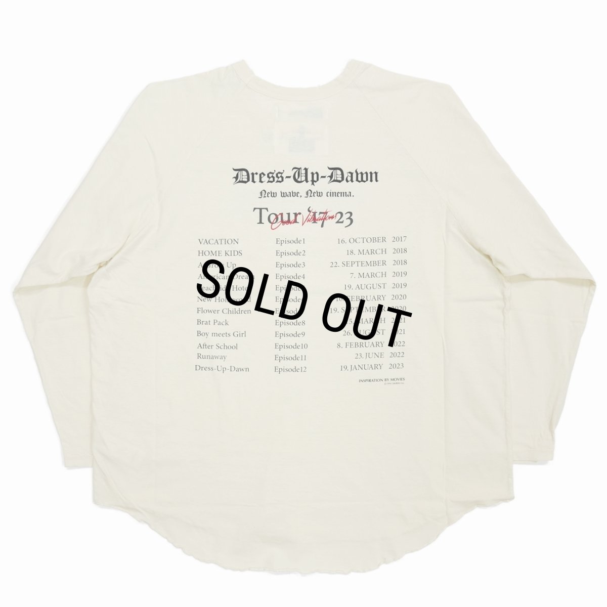 画像2: DAIRIKU/"The Dawn" Big Raglan Tour Tee（White）［ビッグラグランツアーT-23秋冬］ (2)