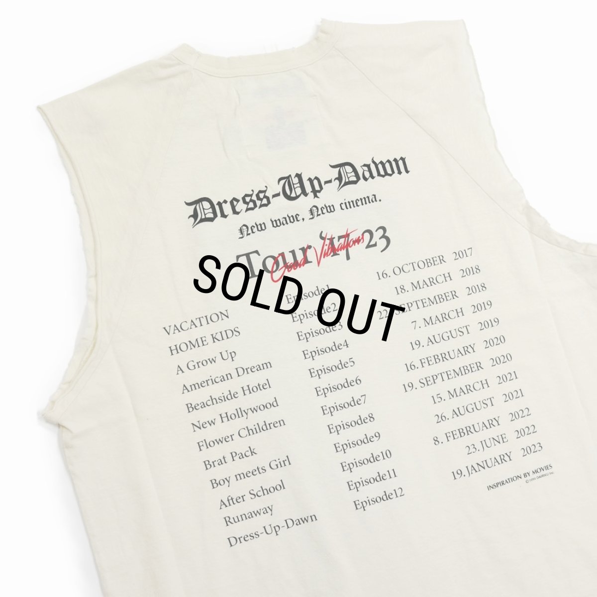 画像4: DAIRIKU/"The Dawn" No-Sleeve Tour Tee（White）［ノースリーブツアーT-23秋冬］ (4)