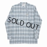 DAIRIKU/Ribbon Tie Check Shirt（Aqua） 【30%OFF】［リボンタイチェックシャツ-23秋冬］