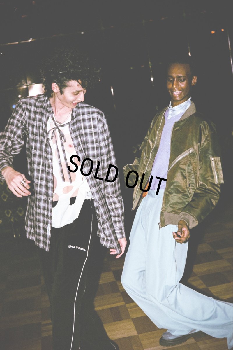 画像5: DAIRIKU/Ribbon Tie Check Shirt（Aqua） 【30%OFF】［リボンタイチェックシャツ-23秋冬］ (5)