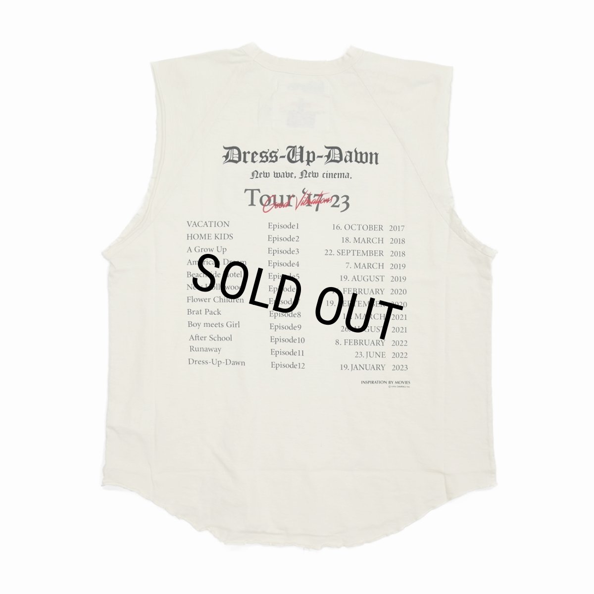 画像2: DAIRIKU/"The Dawn" No-Sleeve Tour Tee（White）［ノースリーブツアーT-23秋冬］ (2)