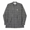 画像1: DAIRIKU/Ribbon Tie Check Shirt（Black）［リボンタイチェックシャツ-23秋冬］ (1)