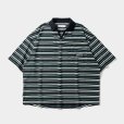 画像1: TIGHTBOOTH/BORDER OPEN POLO（Black） 【40%OFF】［ボーダーオープンポロ-23夏］ (1)