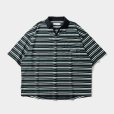 画像1: TIGHTBOOTH/BORDER OPEN POLO（Black） 【30%OFF】［ボーダーオープンポロ-23夏］ (1)