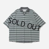 TIGHTBOOTH/BORDER OPEN POLO（Black） 【40%OFF】［ボーダーオープンポロ-23夏］