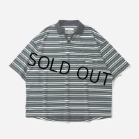 TIGHTBOOTH/BORDER OPEN POLO（Black） 【40%OFF】［ボーダーオープンポロ-23夏］