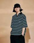 画像10: TIGHTBOOTH/BORDER OPEN POLO（Black） 【40%OFF】［ボーダーオープンポロ-23夏］