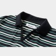 画像2: TIGHTBOOTH/BORDER OPEN POLO（Black） 【40%OFF】［ボーダーオープンポロ-23夏］ (2)