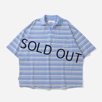 TIGHTBOOTH/BORDER OPEN POLO（Blue）［ボーダーオープンポロ-23夏］