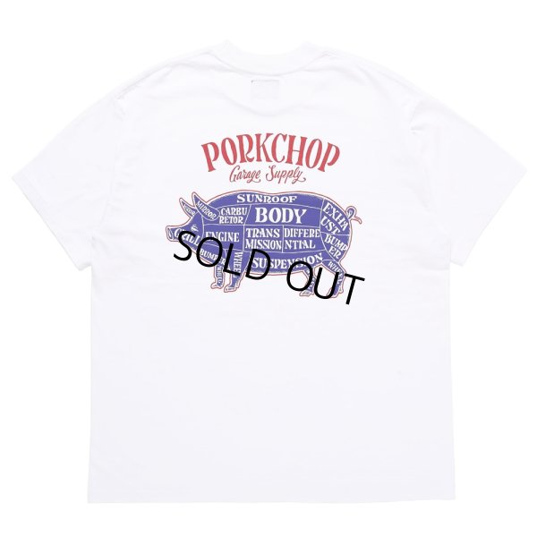 画像1: PORKCHOP/PORK BACK TEE（WHITE）［プリントT-23春夏］