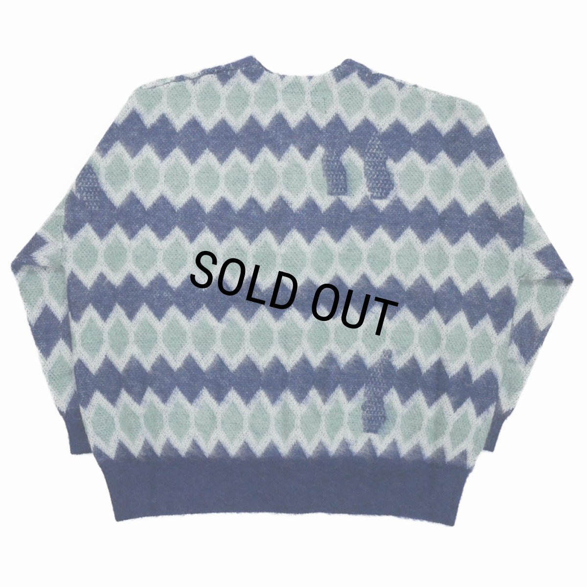 画像2: DAIRIKU/Mohair Border Cardigan（Blue & Navy） 【30%OFF】［モヘアボーダーカーディガン-23秋冬］ (2)