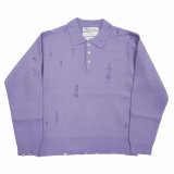 DAIRIKU/Fulling Damage Tite Polo Knit（Purple）［ダメージポロニット-23秋冬］