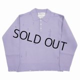 【40%OFF】DAIRIKU/Fulling Damage Tite Polo Knit（Purple）［ダメージポロニット-23秋冬］