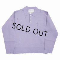 【40%OFF】DAIRIKU/Fulling Damage Tite Polo Knit（Purple）［ダメージポロニット-23秋冬］