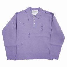 画像1: 【40%OFF】DAIRIKU/Fulling Damage Tite Polo Knit（Purple）［ダメージポロニット-23秋冬］ (1)