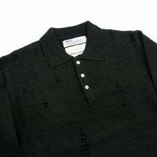 画像3: DAIRIKU/Fulling Damage Tite Polo Knit（Black） 【40%OFF】［ダメージポロニット-23秋冬］ (3)
