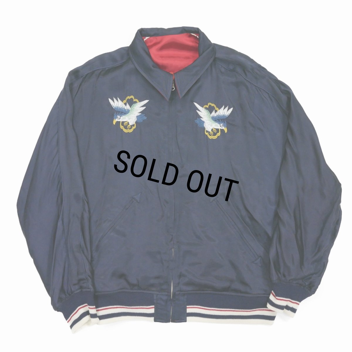 画像4: DAIRIKU/Reversible Ska Jumper（Red x Navy） 【30%OFF】［リバーシブルスカジャン-23秋冬］ (4)