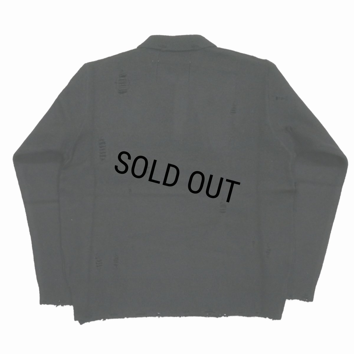 画像2: DAIRIKU/Fulling Damage Tite Polo Knit（Black） 【40%OFF】［ダメージポロニット-23秋冬］ (2)