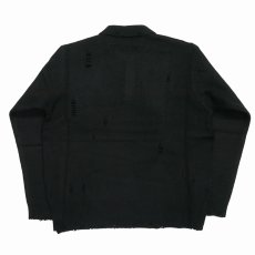 画像2: DAIRIKU/Fulling Damage Tite Polo Knit（Black） 【40%OFF】［ダメージポロニット-23秋冬］ (2)