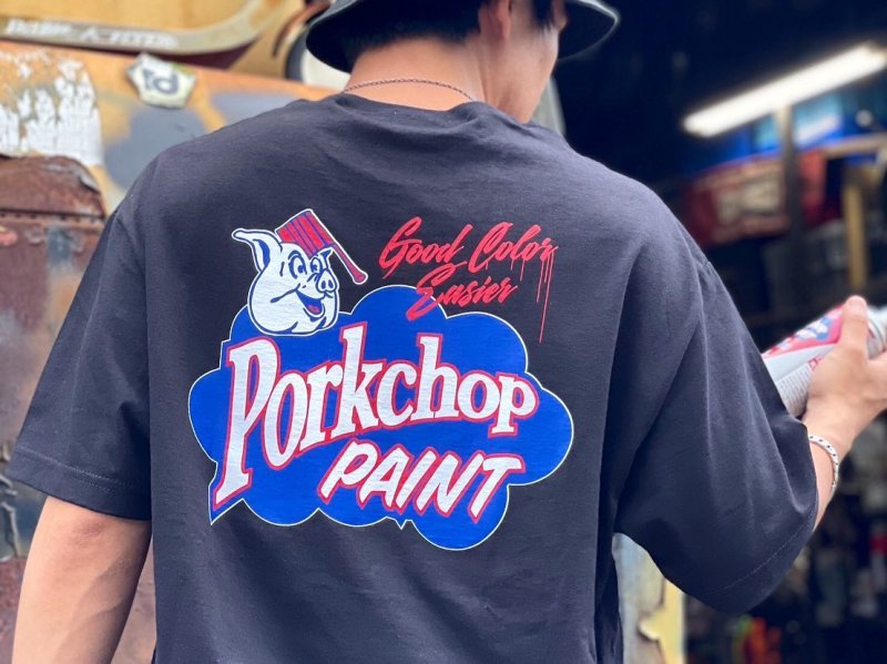 画像3: PORKCHOP/PORKCHOP PAINT TEE（BLACK）［プリントT-23春夏］