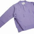 画像4: DAIRIKU/Fulling Damage Tite Polo Knit（Purple） 【30%OFF】［ダメージポロニット-23秋冬］ (4)