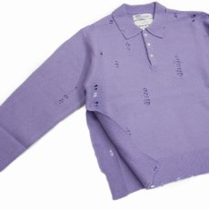 画像4: 【40%OFF】DAIRIKU/Fulling Damage Tite Polo Knit（Purple）［ダメージポロニット-23秋冬］ (4)