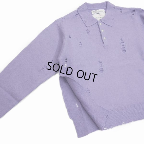 画像4: 【40%OFF】DAIRIKU/Fulling Damage Tite Polo Knit（Purple）［ダメージポロニット-23秋冬］
