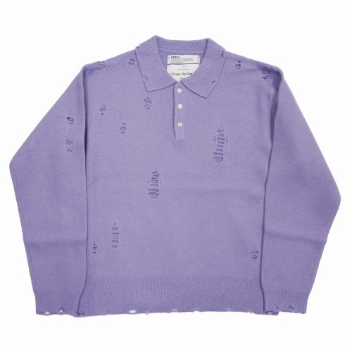 他の写真1: 【40%OFF】DAIRIKU/Fulling Damage Tite Polo Knit（Purple）［ダメージポロニット-23秋冬］