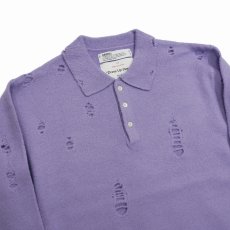 画像3: 【40%OFF】DAIRIKU/Fulling Damage Tite Polo Knit（Purple）［ダメージポロニット-23秋冬］ (3)