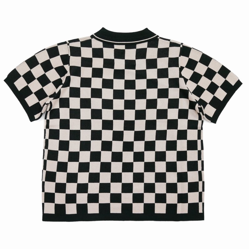 画像2: DAIRIKU/Lame Soccer Uniform Knit Pullover（Beige Check） 【30%OFF】［ラメサッカーユニフォームニット-23秋冬］