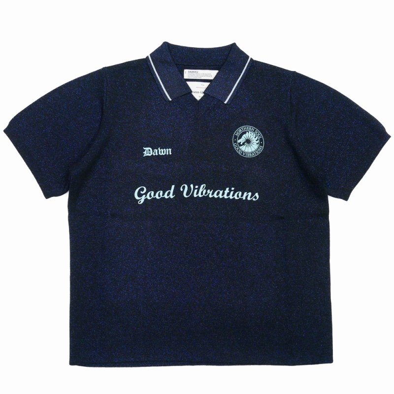 画像1: DAIRIKU/Lame Soccer Uniform Knit Pullover（Navy）［ラメサッカーユニフォームニット-23秋冬］