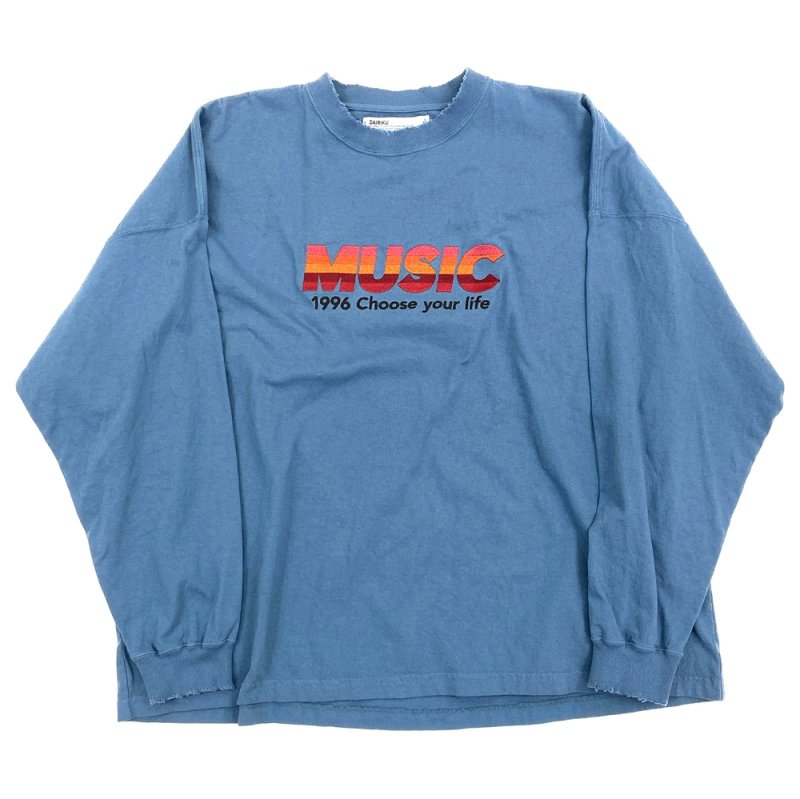画像1: DAIRIKU/"MUSIC" Tee（Aqua）［刺繍長袖T-23秋冬］