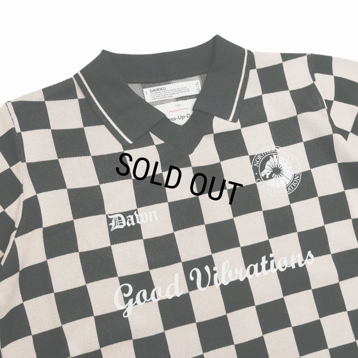 画像3: DAIRIKU/Lame Soccer Uniform Knit Pullover（Beige Check） 【30%OFF】［ラメサッカーユニフォームニット-23秋冬］ (3)