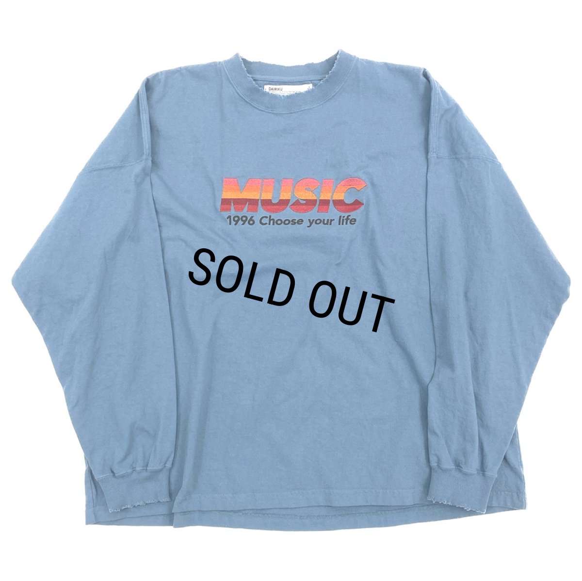 画像1: DAIRIKU/"MUSIC" Tee（Aqua）［刺繍長袖T-23秋冬］ (1)