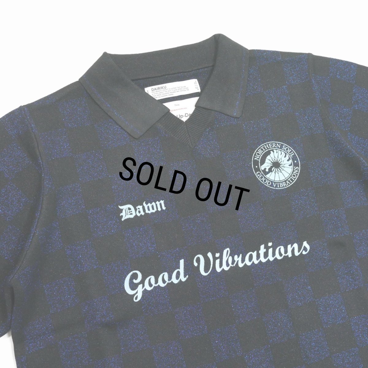 画像3: DAIRIKU/Lame Soccer Uniform Knit Pullover（Navy Check）［ラメサッカーユニフォームニット-23秋冬］ (3)