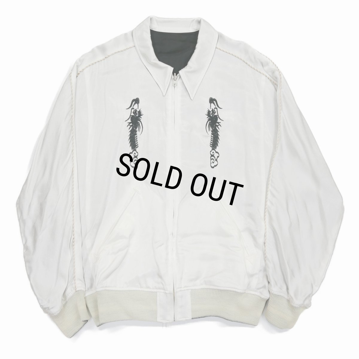 画像1: DAIRIKU/Reversible Ska Jumper（White x Black） 【30%OFF】［リバーシブルスカジャン-23秋冬］ (1)