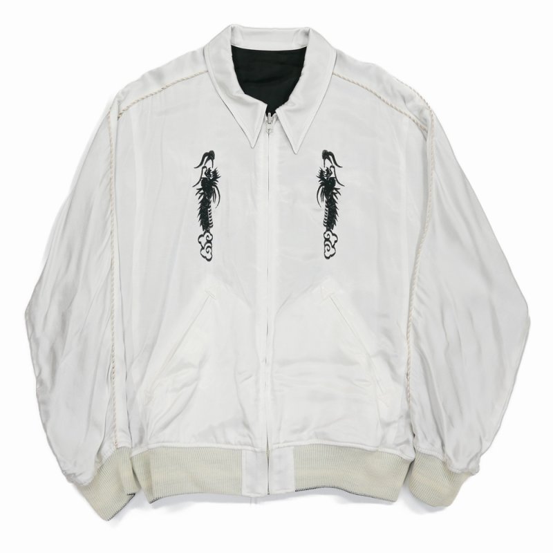 画像1: DAIRIKU/Reversible Ska Jumper（White x Black） 【30%OFF】［リバーシブルスカジャン-23秋冬］