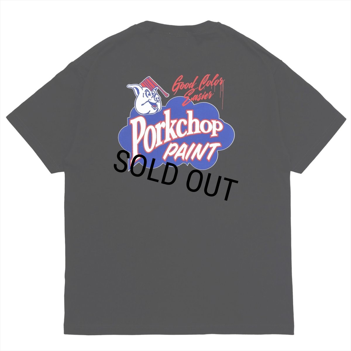 画像1: PORKCHOP/PORKCHOP PAINT TEE（BLACK）［プリントT-23春夏］ (1)