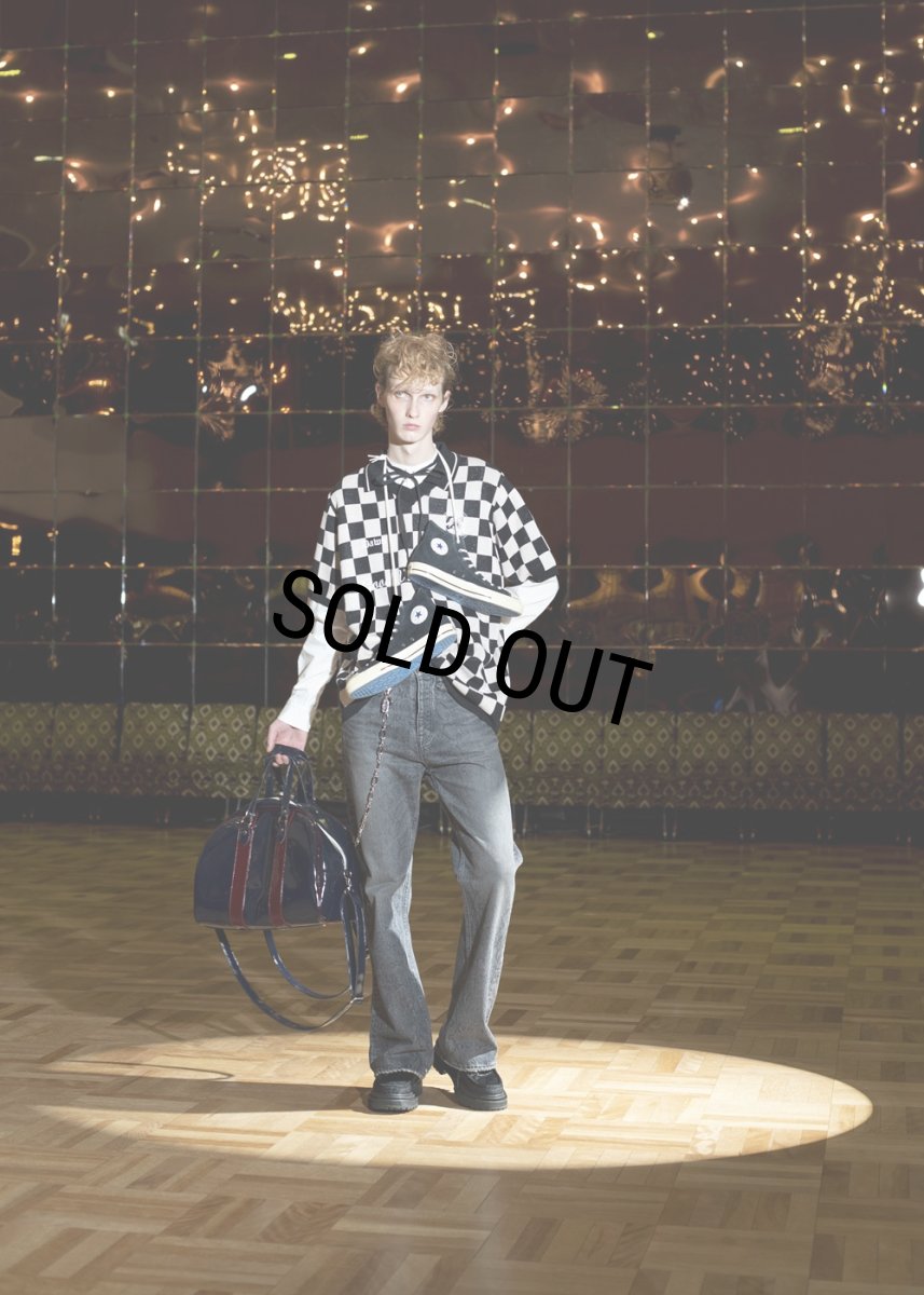 画像4: DAIRIKU/Lame Soccer Uniform Knit Pullover（Beige Check） 【30%OFF】［ラメサッカーユニフォームニット-23秋冬］ (4)