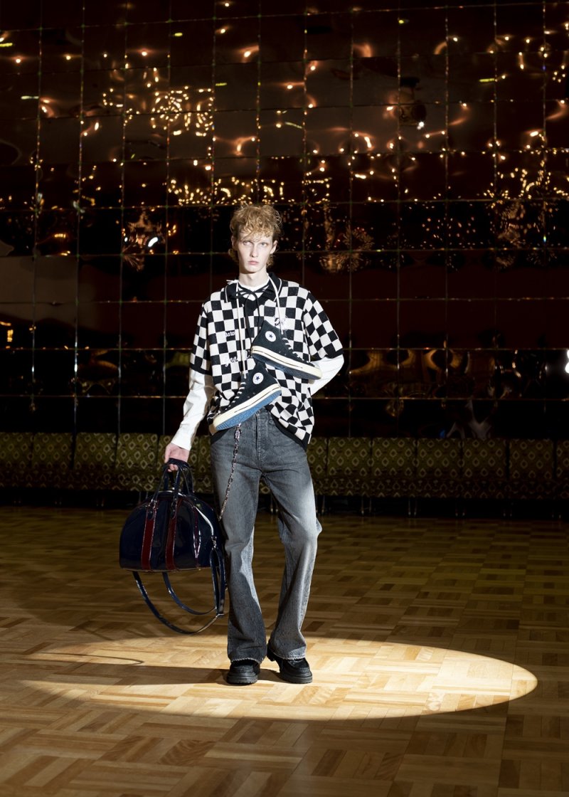 画像3: DAIRIKU/Lame Soccer Uniform Knit Pullover（Beige Check） 【30%OFF】［ラメサッカーユニフォームニット-23秋冬］