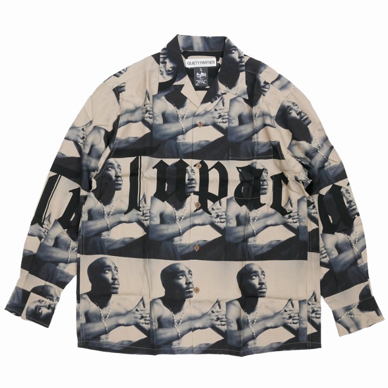 画像1: WACKO MARIA/2PAC / HAWAIIAN SHIRT（BEIGE）［ハワイアンシャツ-23秋冬］