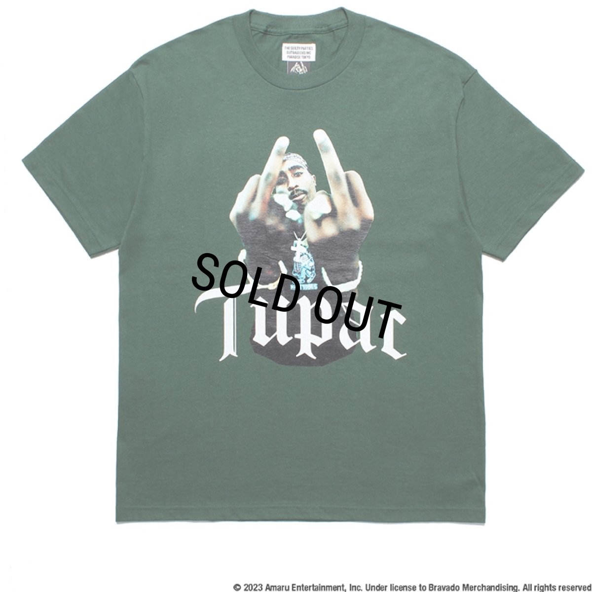 画像1: WACKO MARIA/2PAC / T-SHIRT（GREEN）［プリントT-23秋冬］ (1)
