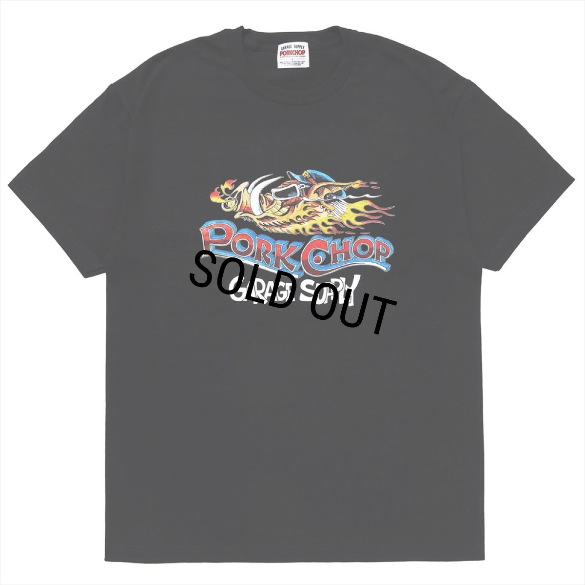 画像1: PORKCHOP/WILD PORK TEE（BLACK）［プリントT-23秋冬］ (1)