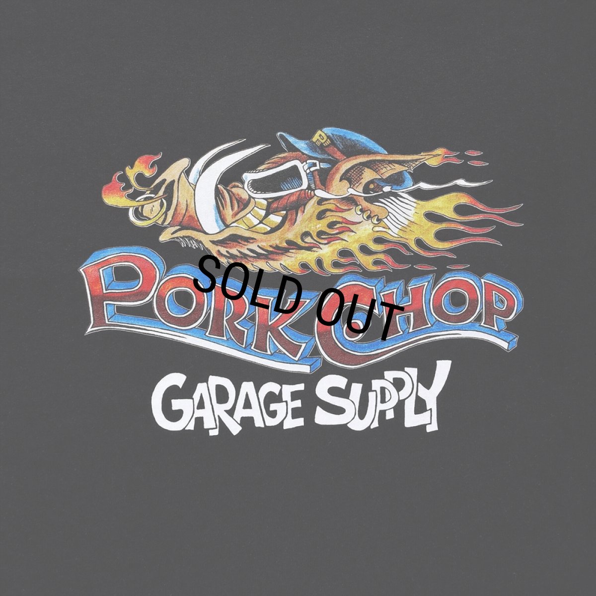 画像3: PORKCHOP/WILD PORK TEE（BLACK）［プリントT-23秋冬］ (3)